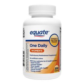 Equate One Daily Women's Tablets Multivitamin/Multimineral Supplement; 200 Count