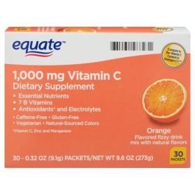 Equate 1000 mg Vitamin C Supplement; Orange Flavor; 30 Count