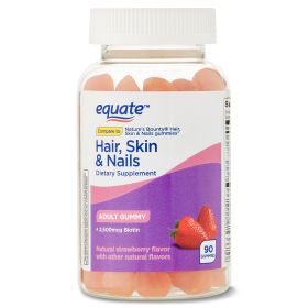 Equate Hair; Skin; and Nails Adult Gummies; 90 Count
