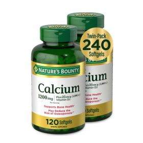 Nature's Bounty Calcium Supplement + 1000 IU Vitamin D3; 120 Count