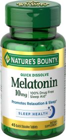 Nature's Bounty Melatonin Sleep Aid Tablets; 10 mg; 45 Count