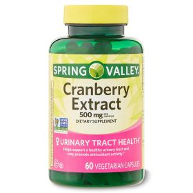 Spring Valley Cranberry Extract Vegetarian Capsules; 500mg; 60 Count