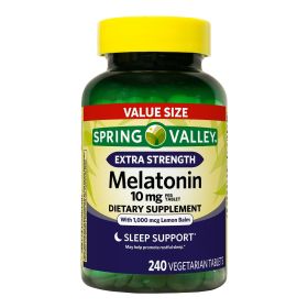 Spring Valley Extra Strength Melatonin Tablets Dietary Supplement; 10 mg; 240 Count
