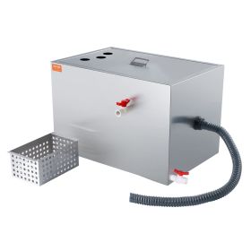 VEVOR Commercial Grease Trap, 40 LBS Grease Interceptor, Top Inlet Interceptor, Under Sink Stainless Steel Grease Trap