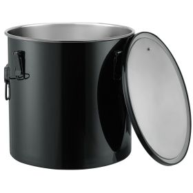 VEVOR Fryer Grease Bucket, 8 Gal Oil Disposal Caddy Stainless Steel Fryer Oil Bucket Rust-Proof Coating, Oil Transport Container with Lid, Lock Clips