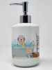 Old English Sheepdog Ceramic Soap Dispenser Hand Soap Dispenser Pump Bottles for Bathroom Kitchen, Empty Refillable Liquid Soap Container