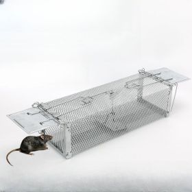 Double Door Rats Trap Cage Humane Live Rodent Dense Reticulated Trap Cage Zinc Plating Mouse Rat Control Bait Trap with 2 Detachable U-Shaped Rods