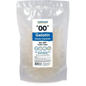 Nutricost Empty Capsules Size 00-500 Clear Empty Gelatin Capsules - Kosher Certified, Non-GMO, Soy Free, Gluten Free