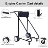 Outboard Boat Motor Stand, Engine Carrier Cart Dolly for Storage, 315lbs Weight Capacity, w/Wheels (black)