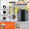 VEVOR Fryer Grease Bucket, 8 Gal Oil Disposal Caddy Stainless Steel Fryer Oil Bucket Rust-Proof Coating, Oil Transport Container with Lid, Lock Clips