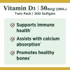 Nature's Bounty 2000 IU Vitamin D3 Softgels; 50 mcg; 150 Count; 2 Pack