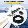 VEVOR Hydraulic Steering Kit 300HP Hydraulic Steering Compact Cylinder Hydraulic Outboard Steering Kit with Helm Pump for Boat Marine Steering System