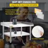 VEVOR Stainless Steel Equipment Grill Stand, 60 x 30 x 24 Inches Stainless Table, Grill Stand Table with Adjustable Storage Undershelf