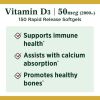 Nature's Bounty 2000 IU Vitamin D3 Softgels; 50 mcg; 150 Count