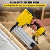 VEVOR Pneumatic Concrete Nailer, 14 Gauge 1 to 2-1/2 Inch Heavy Duty T Nail Gun W/Ergonomic Handle, Framing Nailer Used in Woodworking
