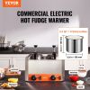 VEVOR Electric Cheese Dispenser with Pumps, 2.3x2 Qt Commercial Hot Fudge Warmer, Stainless Steel Heated Double Pumps Dispenser