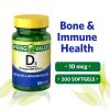 Spring Valley Vitamin D3 Supplement, 10 mcg (400 IU), 200 Softgels