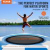 VEVOR Inflatable Water Bouncer, 6.5ft Recreational Water Trampoline, Portable Bounce Swim Platform with 3-Step Ladder & Electric Air Pump