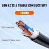VEVOR 25 ft RV Extension Cord, 30 Amp, Heavy Duty STW RV Power Cord, NEMA TT-30R Female NEMA TT-30P Male Plug, with LED Indicator Handle 15A Adapter