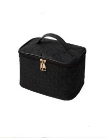 Black White Umizolco Premium Large CapacityPortable Travel Makeup Bag, Multi FunctionalCosmetic Organizer, Stain Resistant, HandheldSquare Bag (Color: black)
