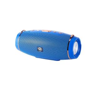 Portable Bluetooth Speaker Powerful Subwoofer Radio FM Wireless Caixa De Som Bluetooth Speaker Music Sound Box High Power Bass (Color: Blue)