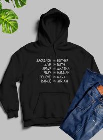 Women of the Bible Hoodie (Color: black, size: XX-Large)