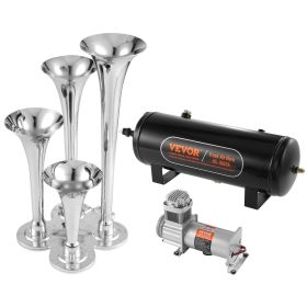 VEVOR Train Horns Kit, 4 Trumpet Air Horn Kit, 150dB Train Horns for Pickup Trucks (gas tank capacity: 10 L)