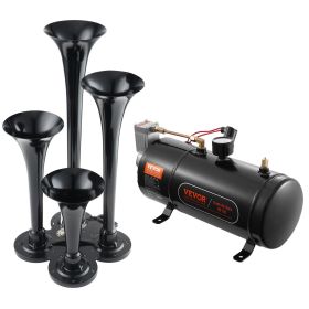 VEVOR Train Horns Kit, 4 Trumpet Air Horn Kit, 150dB Train Horns for Pickup Trucks (gas tank capacity: 3 L)