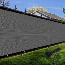 Artpuch Privacy Fence Screen Dark Grey Customized Outdoor Mesh Panels for Backyard, Balcony,Patio,Construction Site with Zip Ties (Color: Dark Grey, size: 3x56 ft)